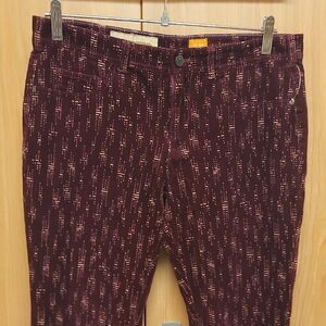 Pilcro and the Letterpress Women's Corduroy Pants in Purple Pattern